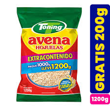 AVENA TONING HOJUELAS PAGUE 1000GR LLEVE 1200GR