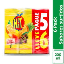 JUGO HIT200ML SIX PACK SURTIDO